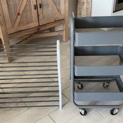 Rolling Bathroom Utility Cart And Shoe Rack
