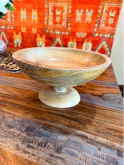 Wood fruit bowl
