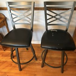 Black steel frame bar chairs 
