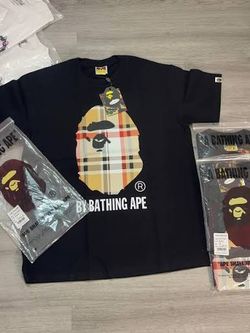 Black burberry bape shirt