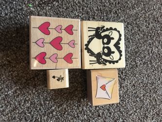 Wooden heart stamps