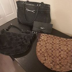 3 Coach Purses And Wallet