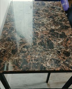 Marble Top Table with Metal Frame