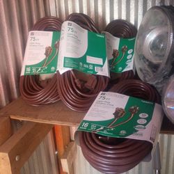 Four Packs 75 Ft Light Duty Outdoor Cords 16 Gauge