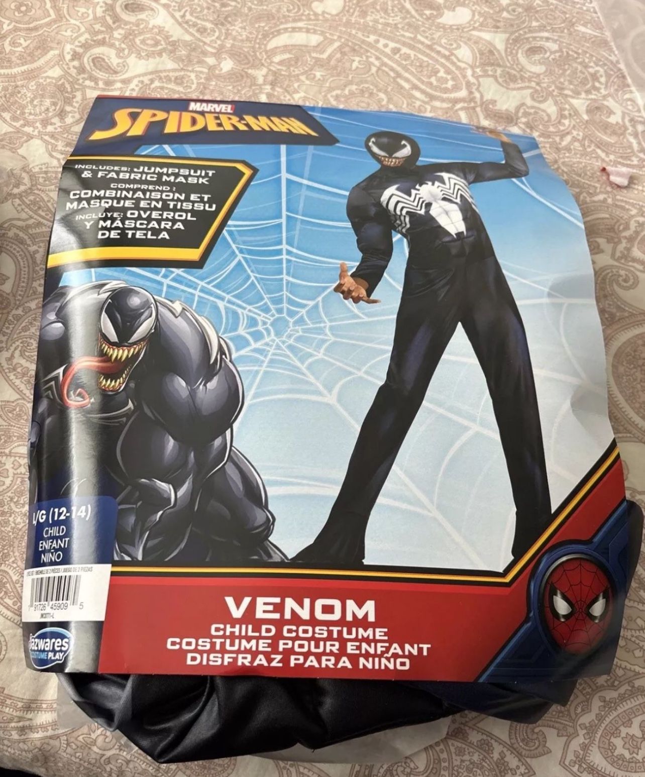Marvel Venom Costume Kids Size L/G 12/14