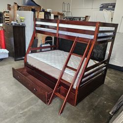 Twin Over Full Bunk Bed And Mattress 