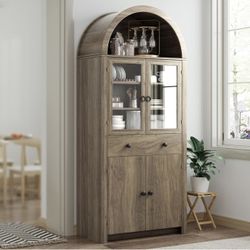 Arched Kitchen Pantry Cabinet