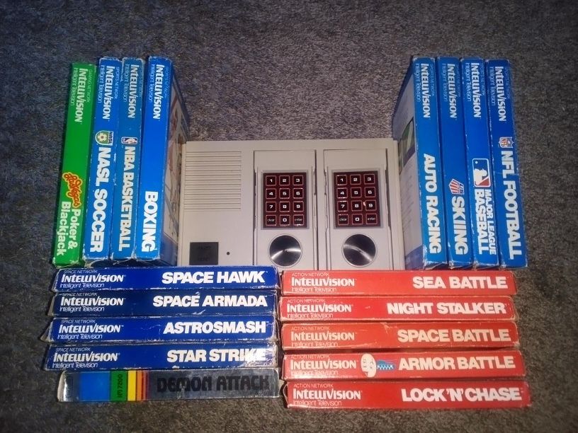 Mattel Intellivision II Console + 18 Games Tested & Working See Pics READ DESC 
