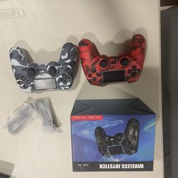 2 Pack Wireless Controller for PS4/Pro/PS3,Wireless Remote Gamepad with 1000mAh Battery | Double Shock | Audio | 6-Axis Motion Sensor | Share Button (