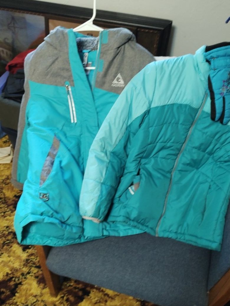 Girls Gerry Winter Coat Hat And Gloves Size 10/12