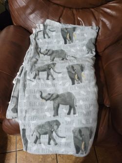 elephant flannel fabric