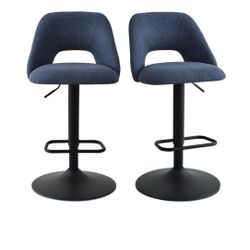 360° Swivel Fabric Stool,Set Of 2 Adjustable Barstools-Maison Boucle