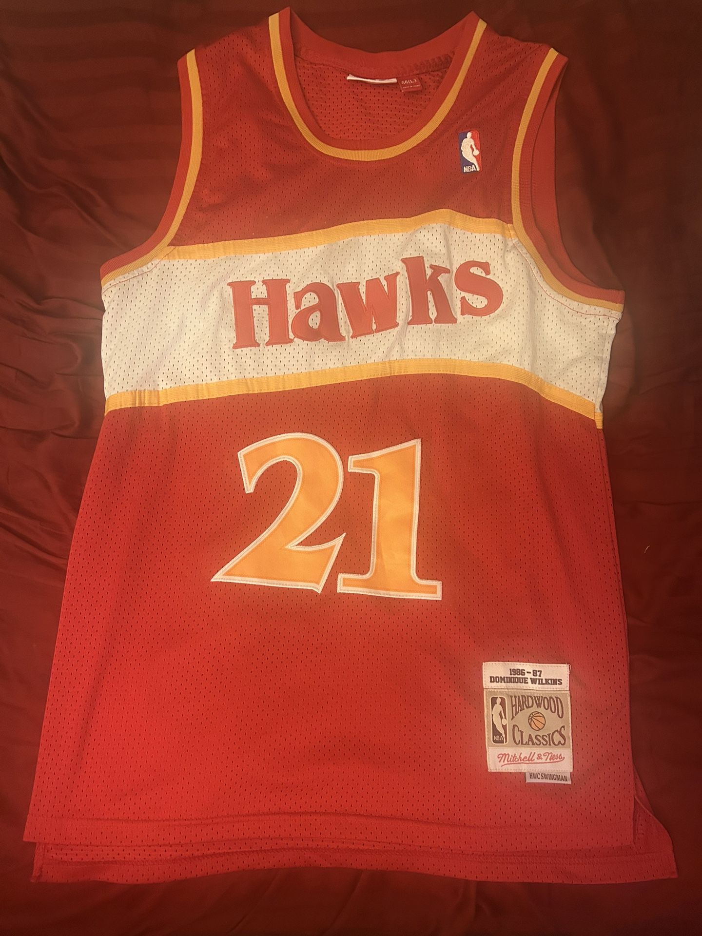 Dominique Wilkins Atlanta Hawks Red Jersey Sz L