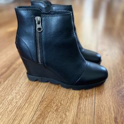 SOREL Joan Uptown Waterproof Wedge Booties, Women's 8.5
