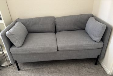 Compact Grey Loveseat 2 Seat Sofa