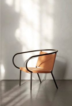 Afteroom Lounge Chair - Black Metal, Cognac Leather