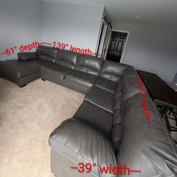 Faux leather Couch with Chaise 