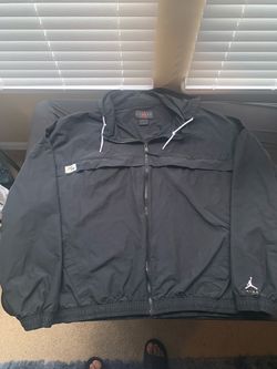 Vintage Nike Air Jordan Jumpman Windbreaker Jacket Men's 3XL Black Hooded