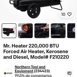 Mr. Heater 220,000 BTU Forced Air Heater, Kerosene and Diesel, Model# F210220
