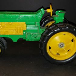 Vintage HUBLEY Cast Metal Green Tractor