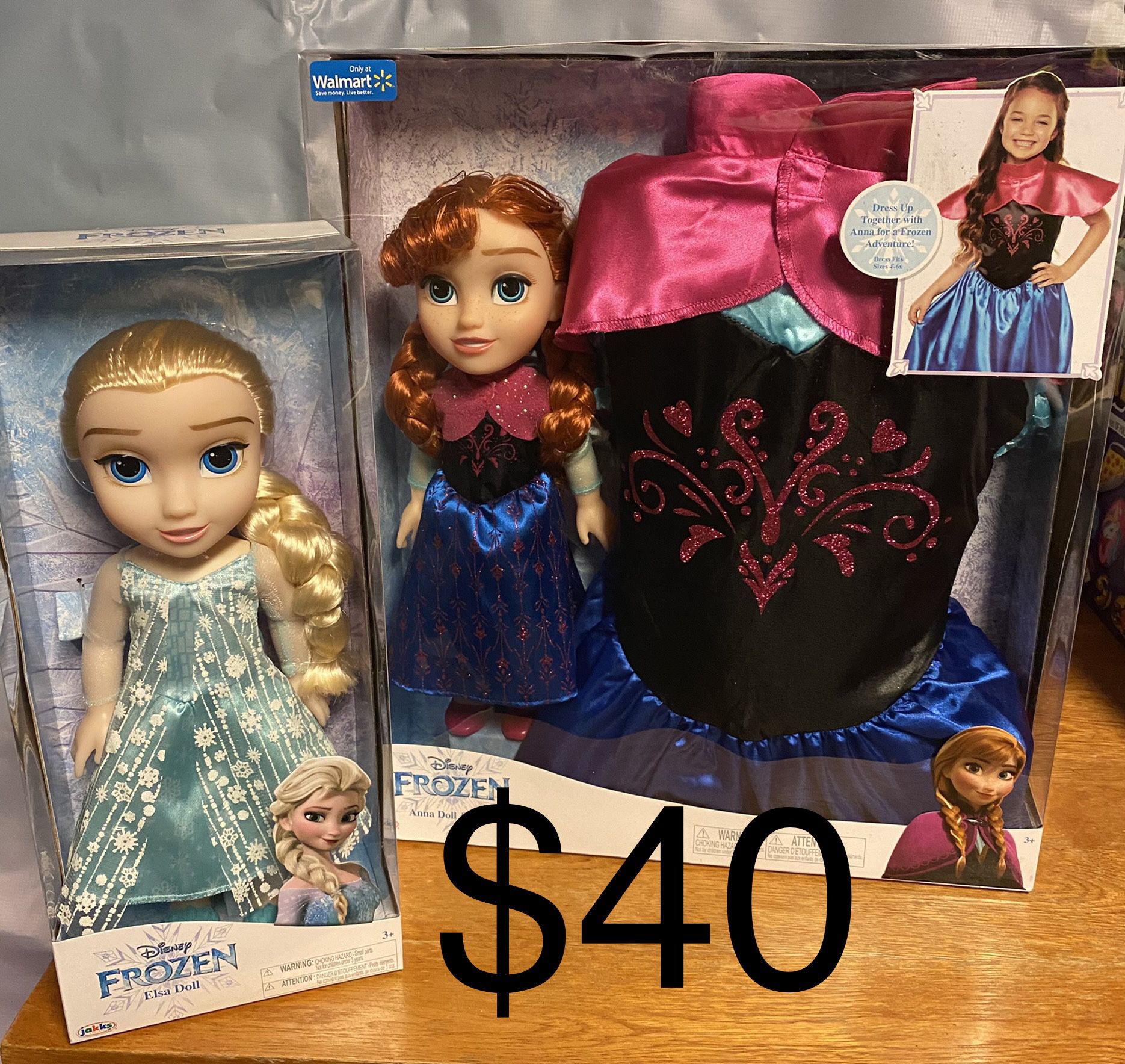 Anna Gown And Doll With Elsa Doll Set