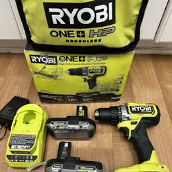 RYOBI ONE+ HP 18V Brushless Cordless 1/2 in. Drill/Driver Kit with (2) 2.0 Ah HP Batteries, Charger, and Bag