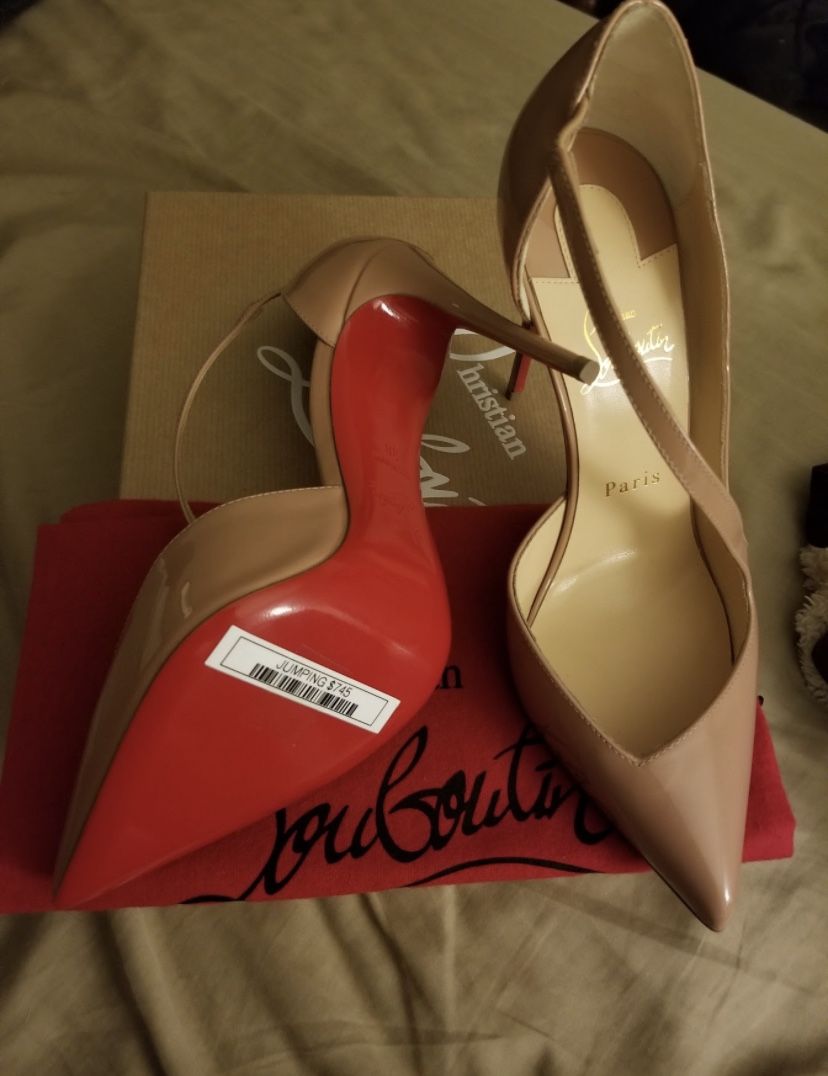 Christian Louboutin Cream “Jumping” Red Bottoms 