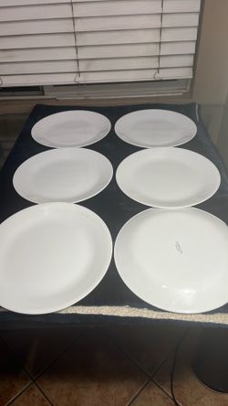 Corelle 6- pack winter frost white lunch / dinner plate light weight with crack resristance and dishwasher safe