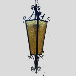 Gothic MCM Large Wrought Iron Lamp