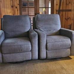 TWO ROCKER SWIVEL RECLINERS