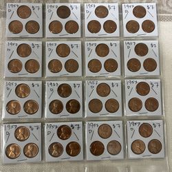 wheat Pennies Uncirculated mint (1957 D) 48 pieces 