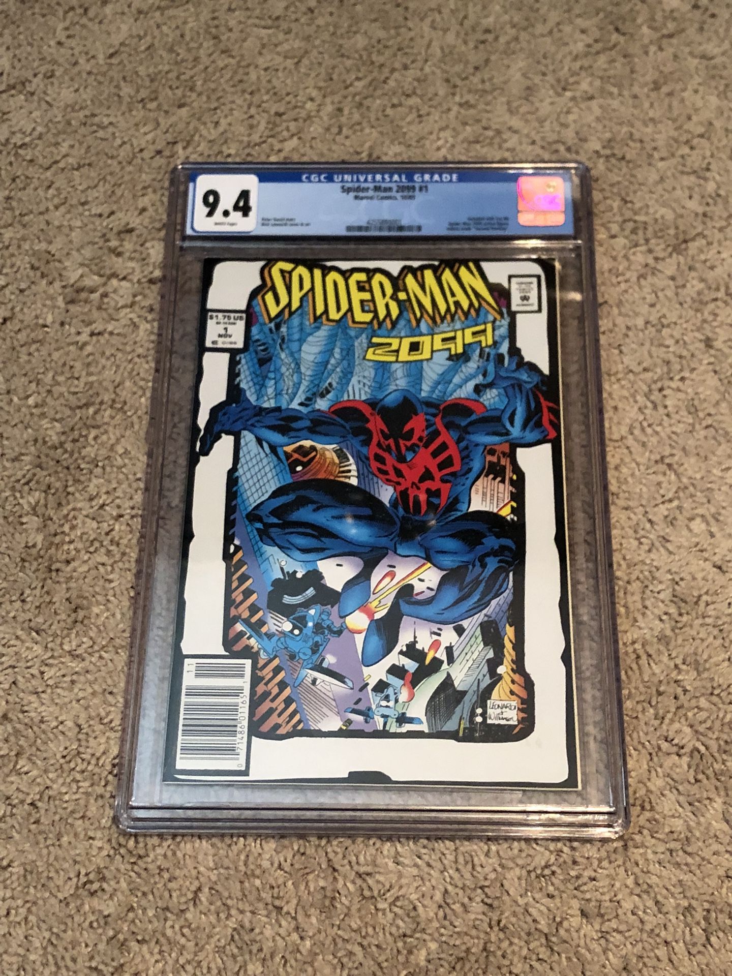 Spider-Man 2099 #1, HTF ToyBiz 2nd Print CGC 9.4 Near Mint