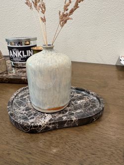 H&M small brown marble tray organic shape