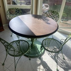 Designer Dining Table (with Inserts) & Four Chairs