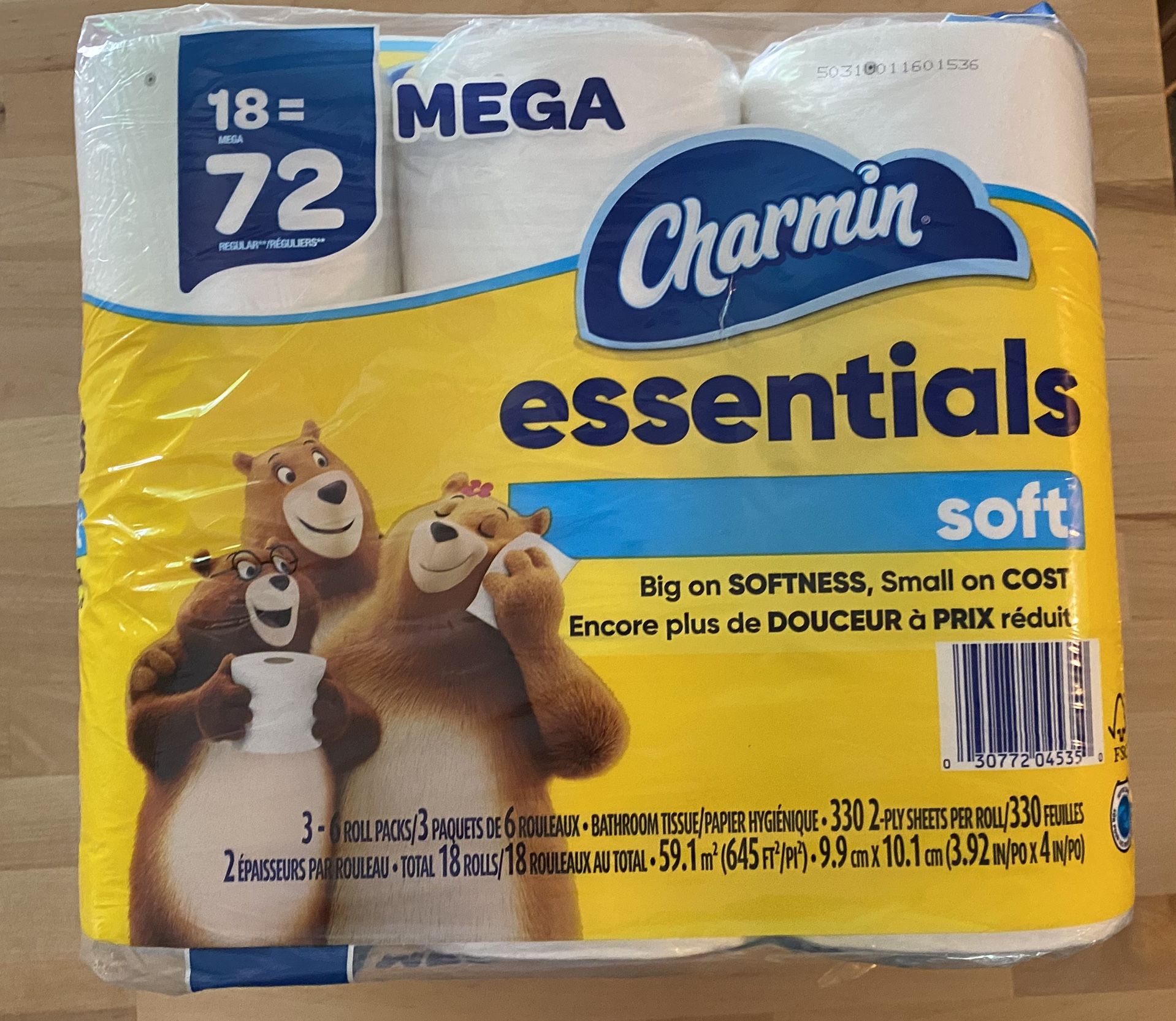 Charmin Essentials 18 pack Mega roll toilet paper 2 for $24