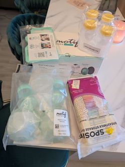 Brand New / Unopened Motif Aura Glow Wearable Breast Pump + Full Accessory Bundle
