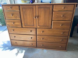 Large Solid Wood Bedroom Dresser  - 2 pieces