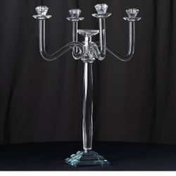 5 Arms Glass Candle Centerpiece 