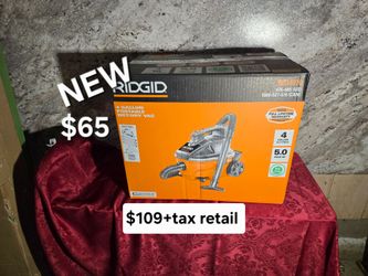 New in box ridgid shop vac $109+tax retail
