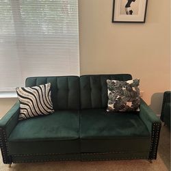 2 piece Velvet couch set + futon $300-450