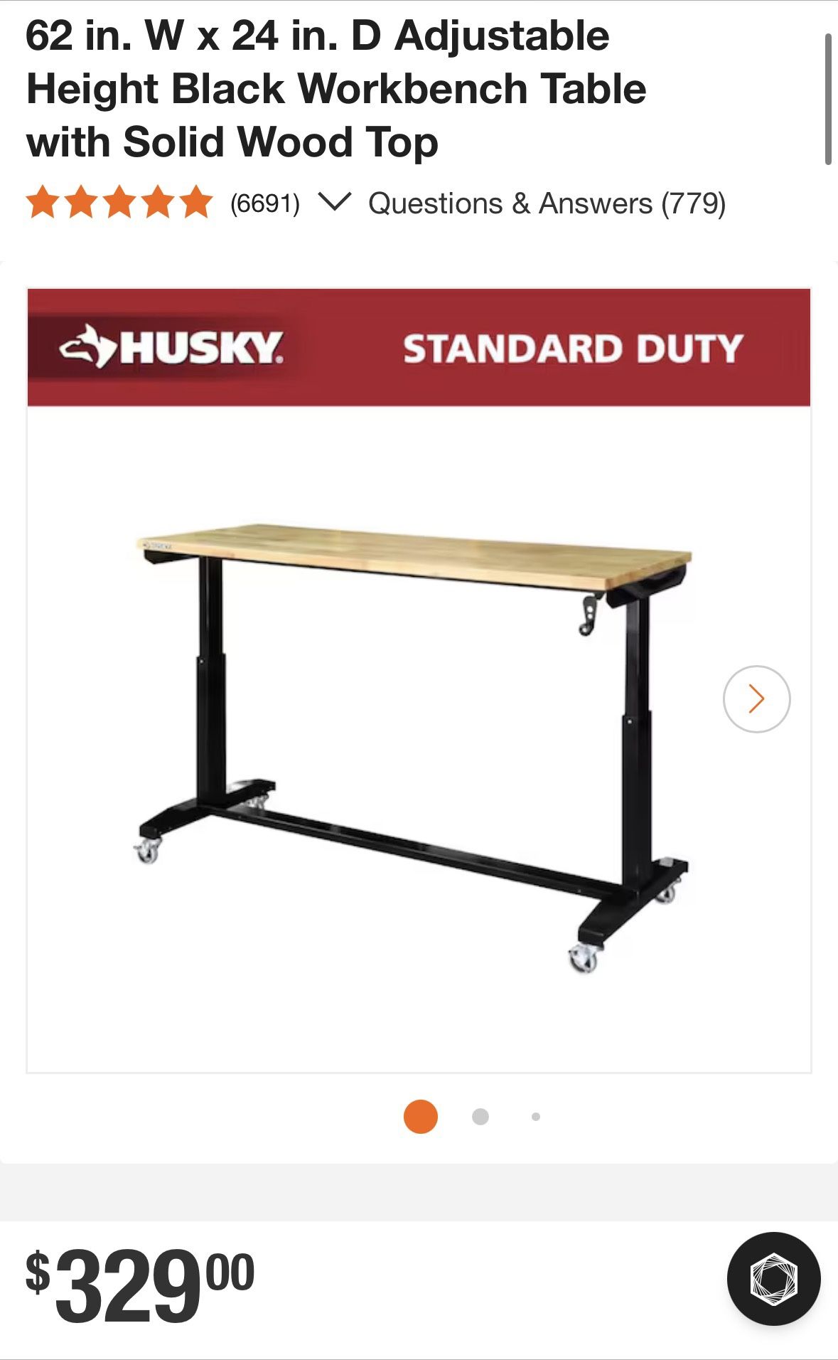Husky 62 in. W x 24 in. D Adjustable Height Black Workbench Table with Solid Wood Top,All Products : American Fashion Style Bags On Sale
