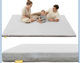79" ×71" Padded Baby Play Mat for Floor, 1.3" Thick Foam Baby Playpen Mat, Cushioned Tummy Time Mat with Non-Slip Bottom, Removable & Machine Washable