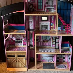 KidsKraft Dollhouse/Mansion With Furniture, Vehicles, Barbies, Clothes And Pets