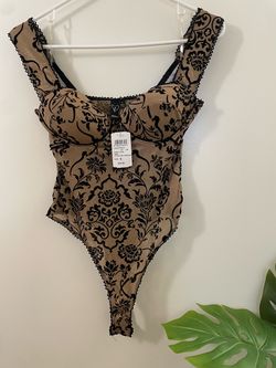 Windsor Floral Stunner Flocked Bustier Bodysuit