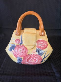 Charming porcelain purse shaped container