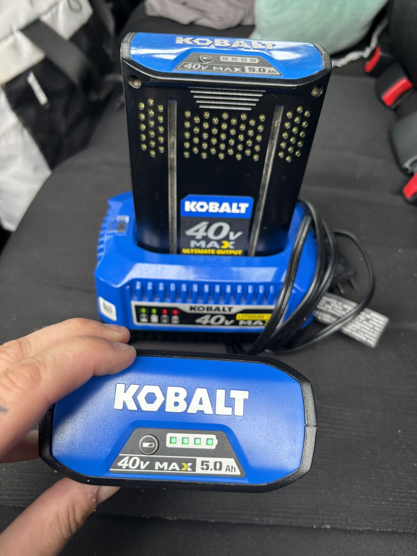 Kobalt 40V Max Charger & 2 Batteries