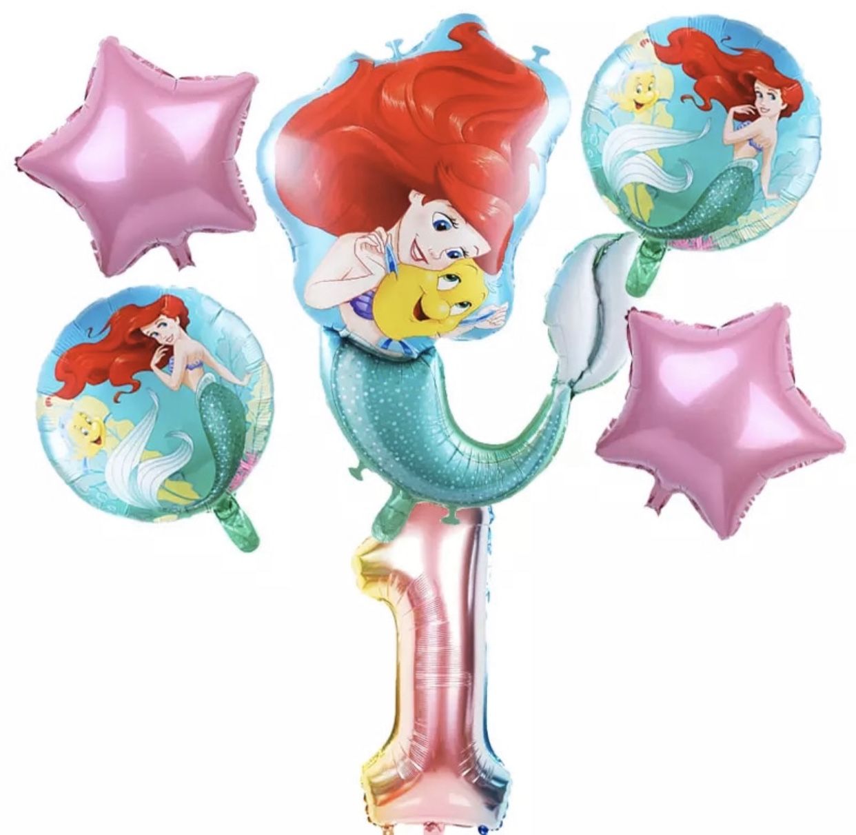 The Little Mermaid 6pcs cute foil balloons.