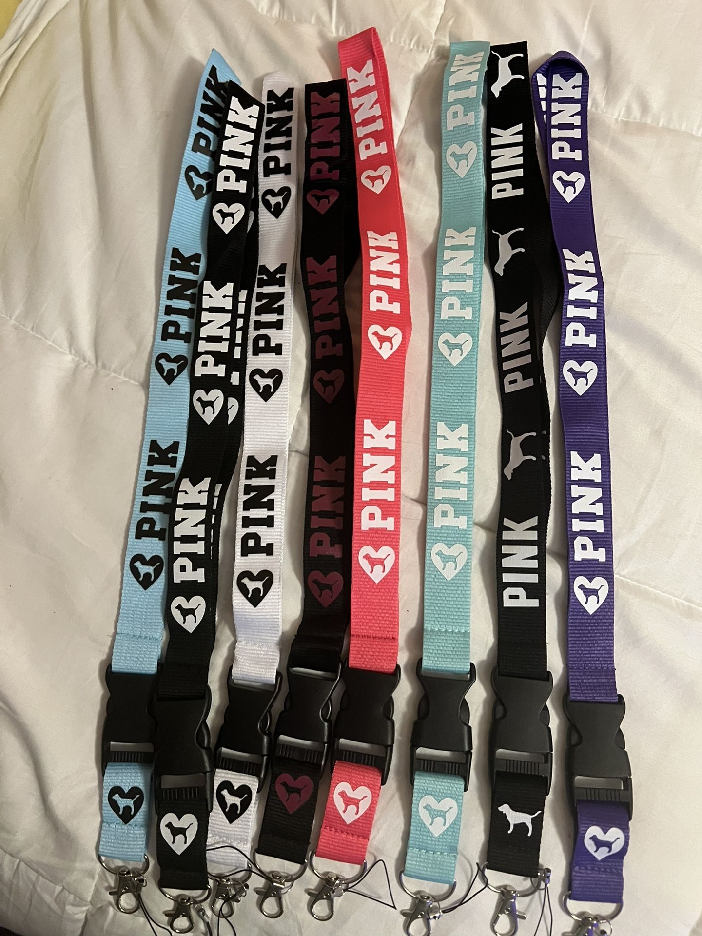 PINK Lanyards- Assorted Colors- Brand New