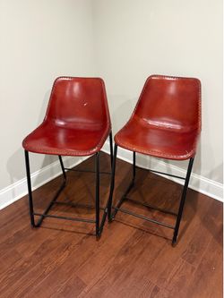 4 Red Bar Stools
