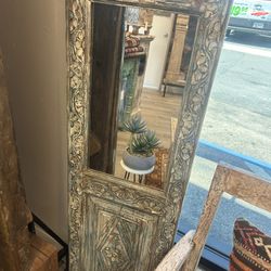 Beautiful  Antique Recycle Window Panel Turned To A Mirror